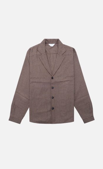 Camicia Yuki in Pied De Poule - Beige