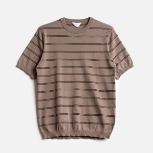 Maglietta Rugby - Righe Tortora/Nero