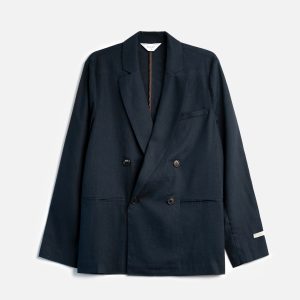 Giacca Tom Doppiopetto in Lino - Blu