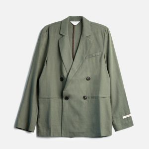 Giacca Tom Doppiopetto in Lino - Verde Militare