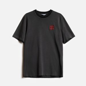 T-shirt Embossed Flower - Asfalto